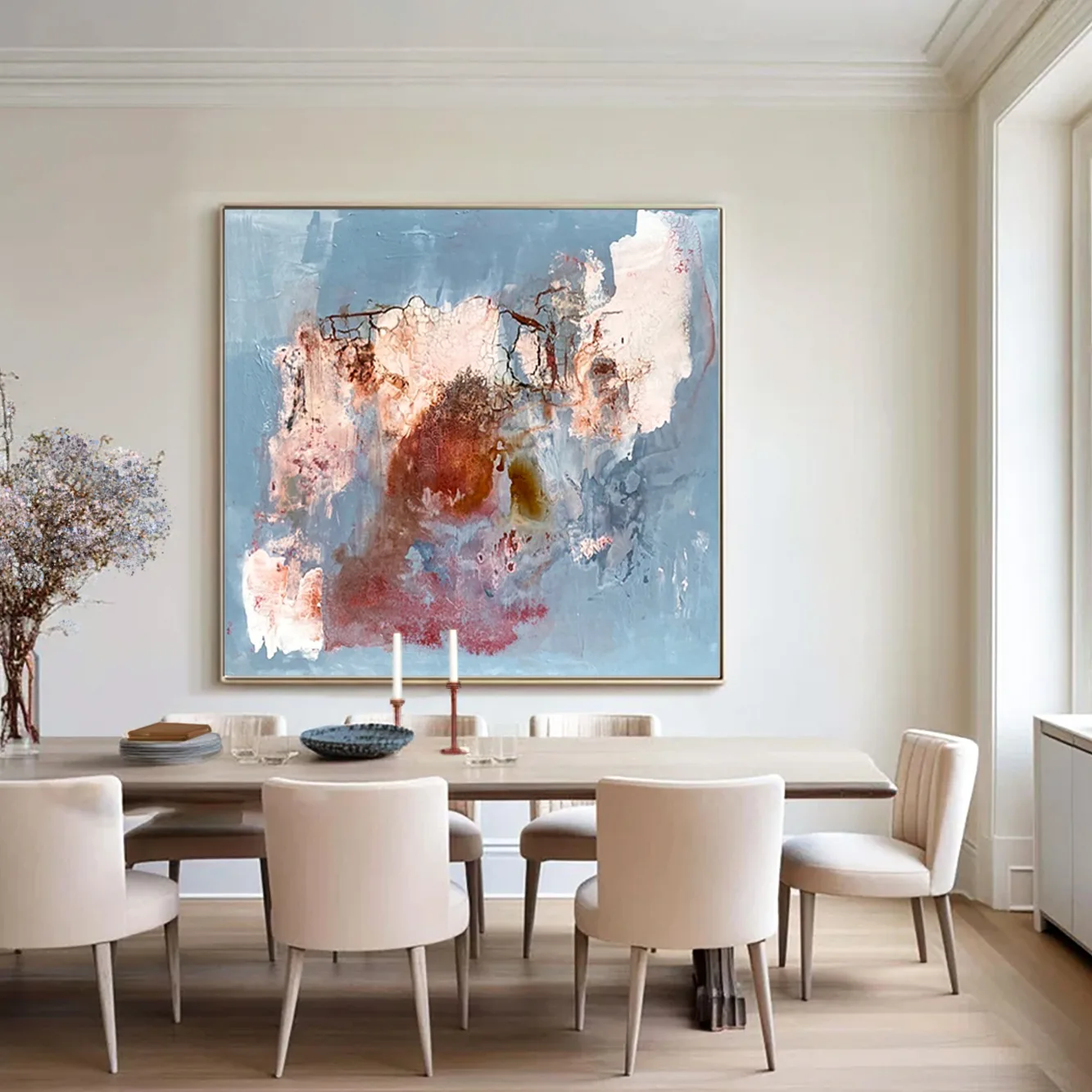 Dining Room Art Colour Me abstract painting above a dining table