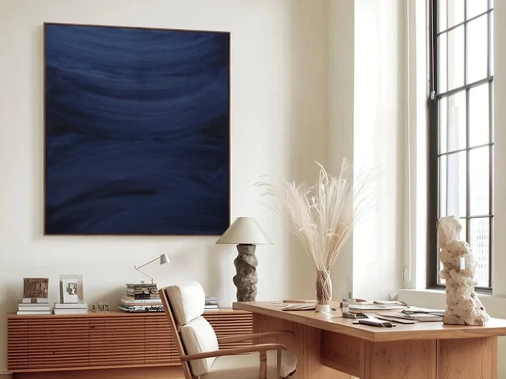 Henryk Lobaczewski Immersion Series Into the Deep painting (in study), SOHO Galleries Sydney