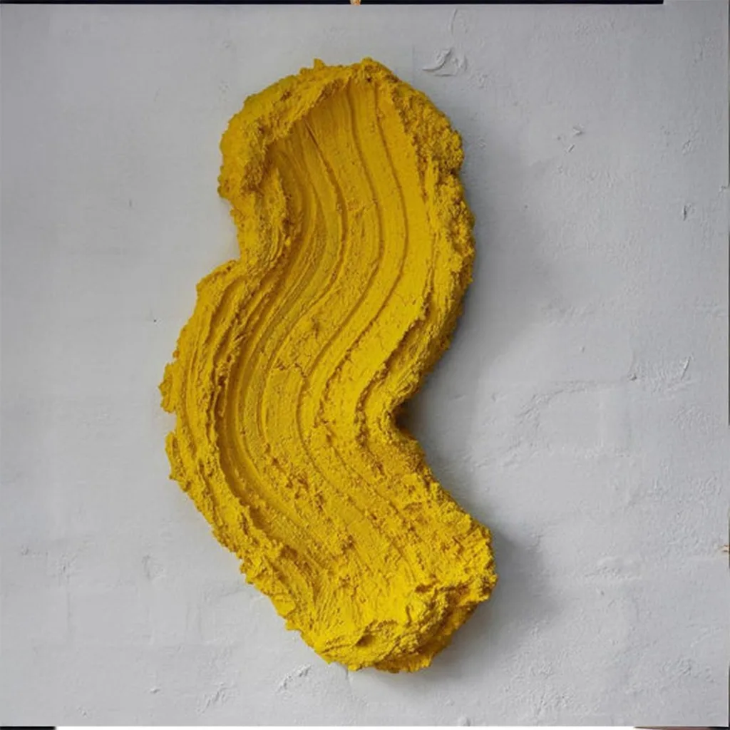 Henryk Lobaczewski S-Stroke wall sculpture, primary colours (yellow), SOHO Galleries Sydney