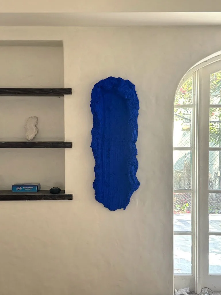 Henryk Lobaczewski Stroke wall sculpture, primary colours (blue in room 2), SOHO Galleries Sydney