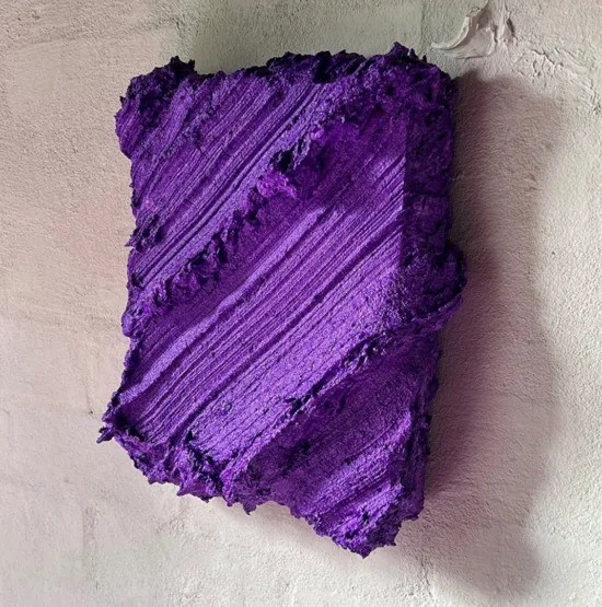 Henryk Lobaczewski Ultra Matte Violet wall sculpture, SOHO Galleries Sydney