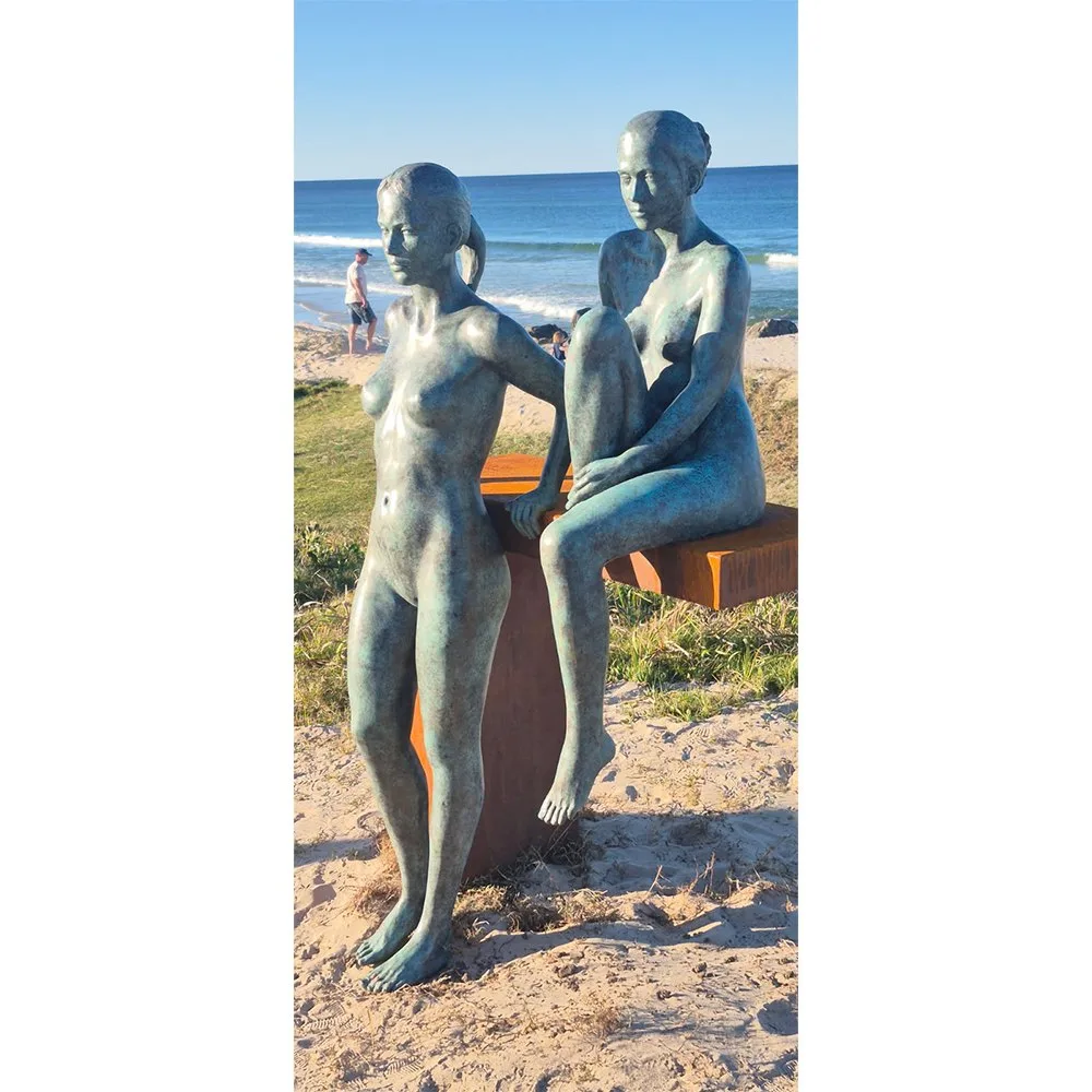 Phillip Piperides Reflections II bronze sculpture on the coast, SOHO Galleries Sydney