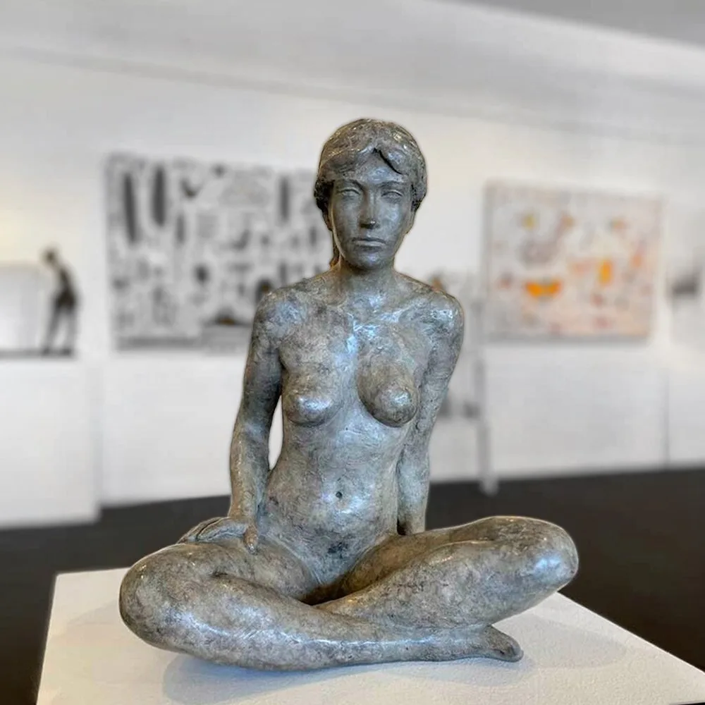 Phillip Piperides Resting Nude bronze sculpture in the gallery, SOHO Galleries Sydney