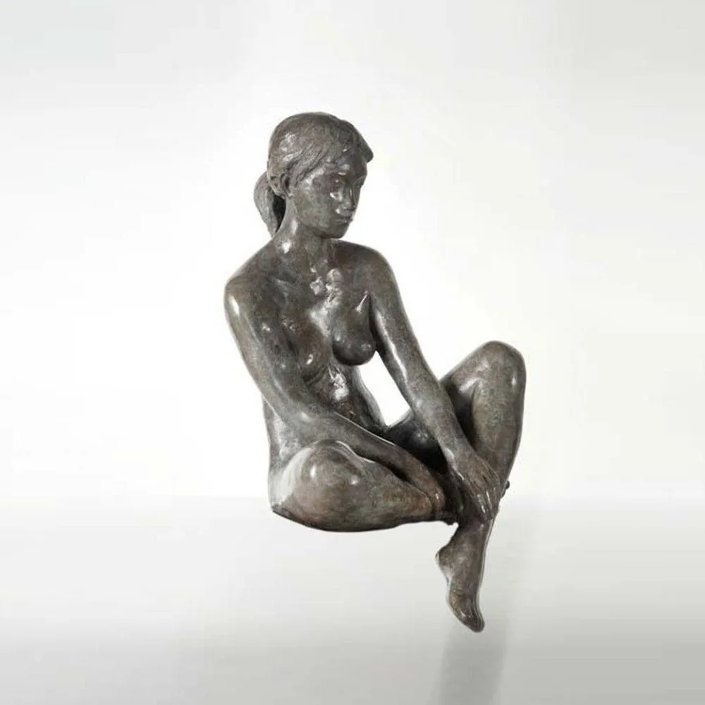 Phillip Piperides Sitting Nude bronze sculpture, SOHO Galleries Sydney
