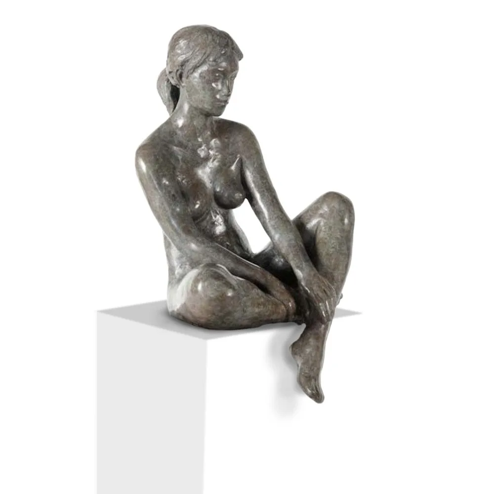 Phillip Piperides Sitting Nude bronze sculpture (view 3), SOHO Galleries Sydney
