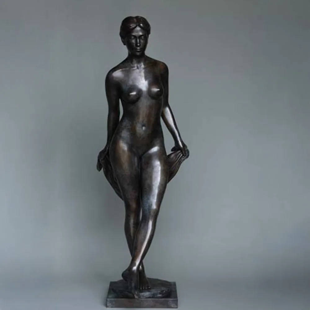Phillip Piperides Stepping Bather bronze sculpture (176cm, view 2), SOHO Galleries Sydney