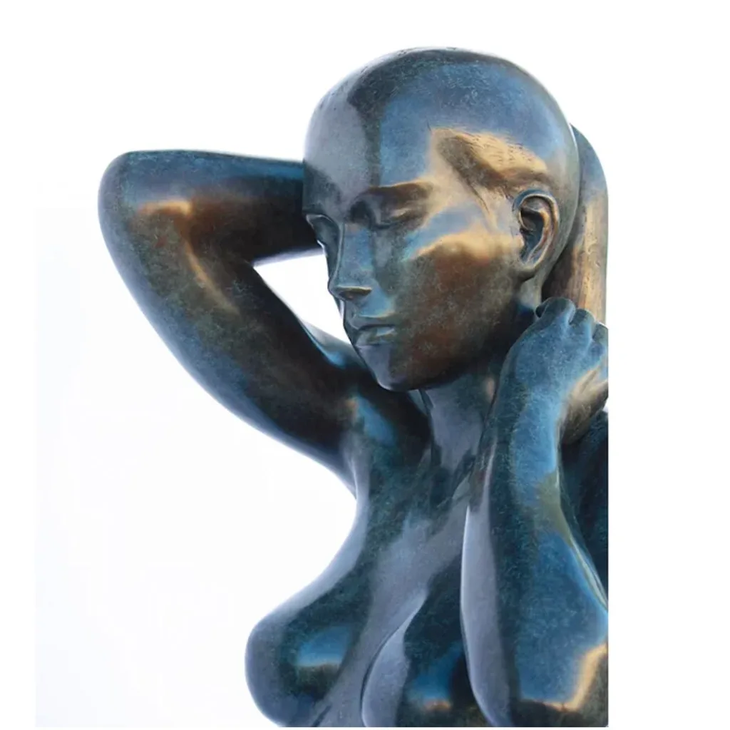 Phillip Piperides Stepping Bather 2010 bronze sculpture (detail), SOHO Galleries Sydney