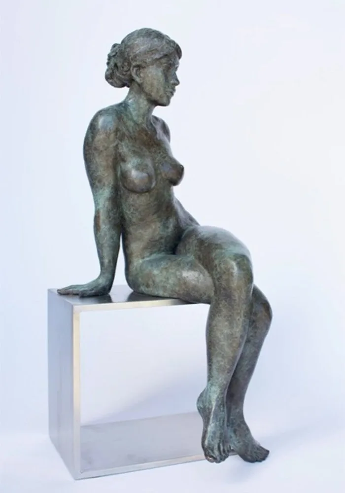 Phillip Piperides The Viewer bronze sculpture (view 2), SOHO Galleries Sydney