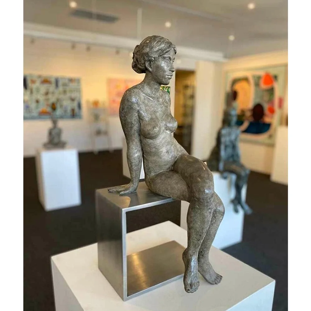Phillip Piperides The Viewer bronze sculpture in the gallery, SOHO Galleries Sydney