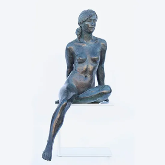 Seated Gina by Phillip Piperides – bronze sculpture, 82x41x43cm – SOHO Galleries Sydney