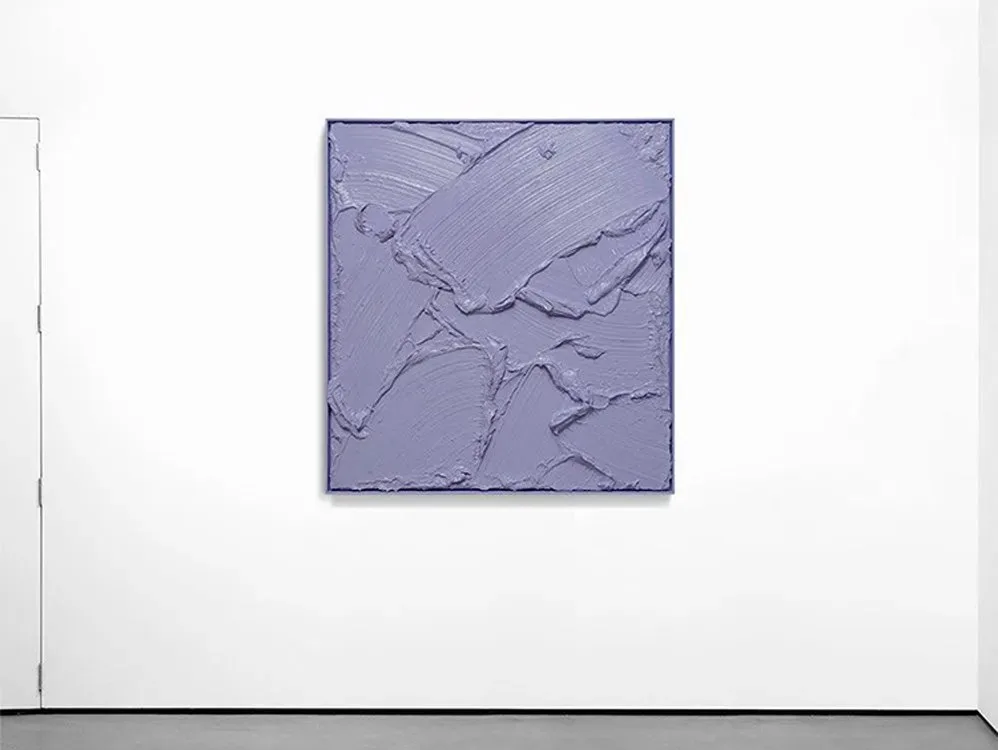 Solid State, Violet Femme by Henryk Lobaczewski – acrylic and gel on canvas painting, 120x130cm (view 2) – SOHO Galleries Sydney