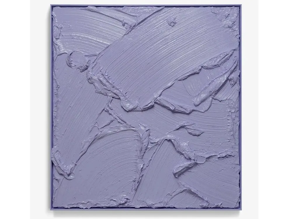Solid State, Violet Femme by Henryk Lobaczewski – acrylic and gel on canvas painting, 120x130cm – SOHO Galleries Sydney