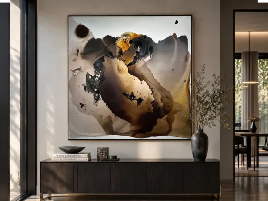 Conchita Carambano Sun Up by Conchita Carambano – mixed media on canvas painting, 153x153cm – SOHO Galleries Sydney